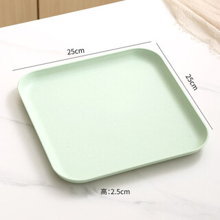 Tuojin german imported high-quality plastic tea tray tray rectangular tea cup water cup fruit cake tea set tea cup new thickened square 25cm green