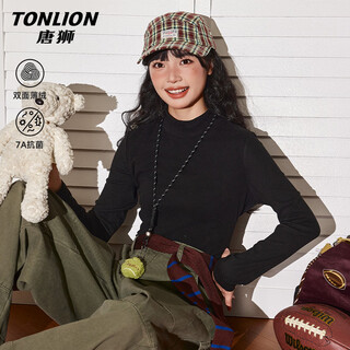 Tonlion bottoming shirt women's thin velvet 7a antibacterial half turtleneck long sleeve autumn and winter new antistatic warm inner wear
