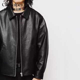 Chevalpes international first-line brand wide version, thin, soft black lapel zipper vegetable tanned sheepskin leather jacket for men, black sheepskin s <145jin jin is equal to within 0.5kg>