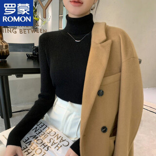 Roman sense super good-looking turtleneck sweater for women autumn and winter 2025 new inner fit slimming knitted thickened bottoming shirt black s