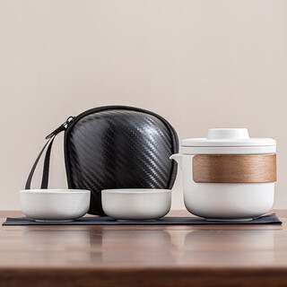 Wilkie travel tea set portable tea set personal outdoor portable quick cup teapot for making tea for one person travel tea set - black capsule bag one pot 2 cups