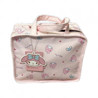 Wanzhuang new product large capacity cosmetic bag for girls portable 2025 new high-looking washing storage bag for outing portable lotus color