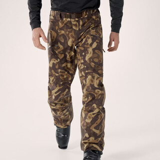 Arc'teryx (arc teryx) men's printed saber ski pants, weatherproof, breathable, warm, fashionable and avant-garde outdoor sports pants, carob brown printed xl