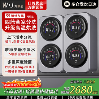 Vanguard underwear washing machine fully automatic wall-mounted mini small dual-chamber underwear washing machine for socks, double barrels, four-chamber washing and drying, two-in-one artifact washing machine, four-chamber gray and black, wall-mounted | desktop dual-use, upgraded to 4l + high temperature drying and washing