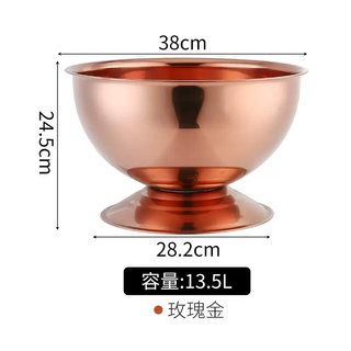 Yusenyi light luxury creative deer head stainless steel ice bucket bar ktv spit wine champagne commercial beer red wine ice bucket champagne basin 13.5l (rose gold) free ice clip 13l
