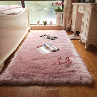 Fantasy pink imitation wool european plush bedroom bedside blanket living room coffee table carpet sofa blanket cloakroom bay window blanket pink 80x120cm