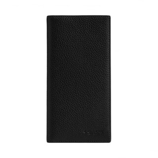 Coach 10 brand logo flip closure refined pebbled leather wallet mini men's black black 1 black 2
