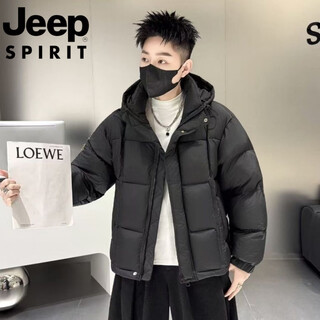 Jeep jeep international brand 2025 new cotton jacket men's winter cotton jacket loose casual sports bread cotton jacket black m l recommended 165-170c95-115jin jin is equal to 0.5 kg