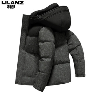 The same style of men's down jacket in lilanz mall, new national standard 90 white duck down thickened warm and cold-proof bread jacket, moisture-proof and removable, cloud black m (100-120jin jin equals 0.5kg)
