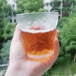 Green apple (qingpingguo) quality same style glacier pattern glass cup ins high-looking drinking cup household female beverage beer cup coffee cup one pack 280ml (280ml)