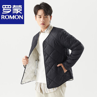 Luo meng winter cotton coat men's short bottoming small cotton-padded jacket to wear cold-proof clothing plus velvet thickened warm inner liner young dad's clothing black 3xl 155jin jin is equal to 0.5 kg