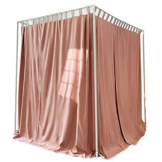 Yusenyi old-fashioned rod mosquito net household 18m bed dust-proof top blackout cloth shelf bed warm bed curtain to block air-conditioning wind bean paste with bracket 1.5x2m bed