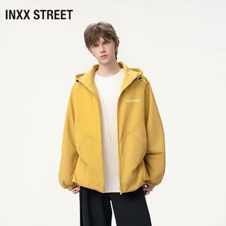 Inxx (inxx) inxx street hooded casual warm cotton coat for men, autumn and winter new trendy versatile fashionable cotton coat, yellow s
