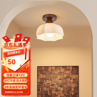 Grand view garden (dgy) walnut corridor lamp aisle lamp indoor porch main lamp stair lamp balcony lamp o271 octagonal style (exposed) - 9w three color dimming - full spectrum