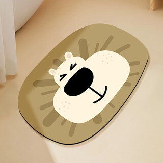 Sanli diatom mud floor mat bathroom absorbent mat foot mat bathroom toilet door anti-slip mat household 4060cm water-absorbent quick-drying double-sided anti-slip mr. hippo