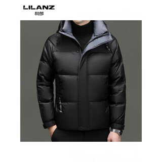 Lilanz ветрозащитный и теплый мужской пуховик, модная повседневная короткая мужская куртка с капюшоном и капюшоном на гусином пуху для молодежи и среднего возраста, черный 14xl (190)