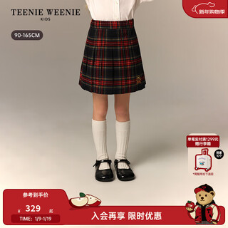 Teenie weenie kids 26 years new baby girl college plaid a version pleated skirt mixed color 150 cm