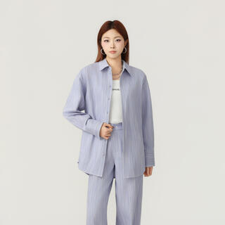 Girdear/brother's early spring relaxed style shirt casual lapel niche long-sleeved denim jacket 130082 light blue (new product) 2, shipped within 15 days, one size fits all