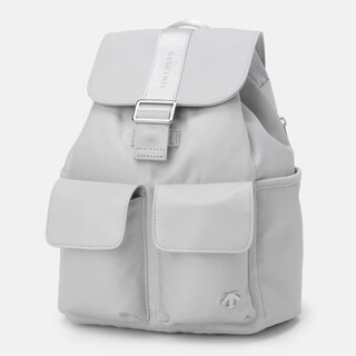 Descente women's backpack fashionable glossy nylon backpack 26 years new school bag commuting laptop bag gray / light gray