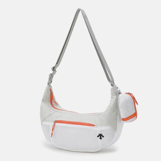 Descente crossbody bag for men and women 26 new crescent-shaped crossbody bag lightweight sports commuting travel half-moon bag white/white
