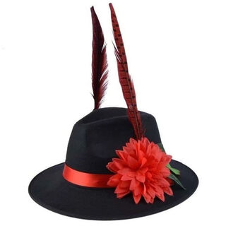 Xingqing shanghai beach men's big-brimmed hat, groom's official wedding hat, stage performance props, studio photo taking, costume, feathered groom's hat with sticky words 