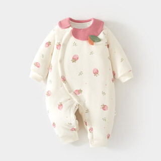 Joyncleon winter baby thickened jumpsuit baby quilted newborn warm cotton clothes infant rompers outing clothes lty0500 pink (pinkberry childish heart 120g cotton one-piece) 66cm 3-6 months recommended weight 6.8-8.9kg