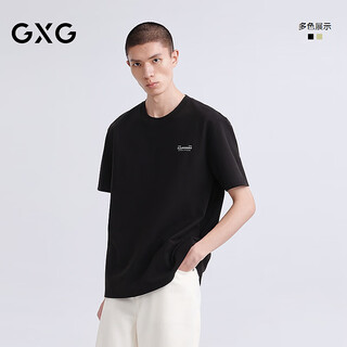 Gxg men's letter printed round neck short sleeve t-shirt spring 2026 g26a441007 black m