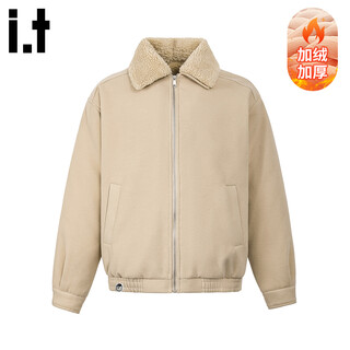Chocoolate it trendy brand retro loose khaki jacket men's winter new velvet thickened warm casual versatile cotton jacket khaki l recommended 110-130jin jin equals 0.5 kg