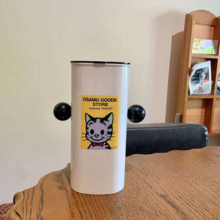 Yusenyi dust-proof brush storage tube lifting compartment dressing table dormitory desktop product storage box storage rack pen holder black rice kitten