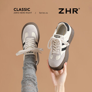 Zhr thick-soled moral training shoes for women 2026 spring new casual shoes for women small height-increasing sneakers ny03 beige 37