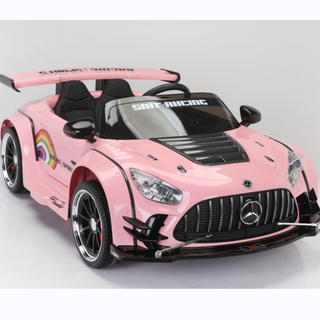 Rik smits can sit adults and oversized two-seater mercedes-benz can drift amg gt supercar children's electric car parent-child with remote control supreme edition sakura pink 24v10a explosion-proof oversized battery
