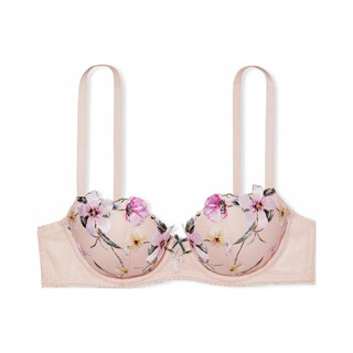 Victoria's secret/floral embroidered bow decorated bra light pink light pink 4xl 34d
