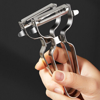 He jiagong peeling knife household potato peeling kitchen peeling knife artifact planing potato tool fruit knife peeling device planer thin blade two special packs_vegetables and fruits separated_more hygienic