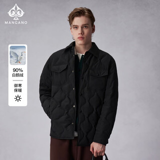 Mangano light luxury brand 25 winter new men's down jacket fashion 90 velvet goose down business casual jacket for men imperial black s 46