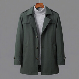 Dk brand men's windbreaker men's short spring and autumn new business casual large size fashion handsome lapel coat jacket dark green m