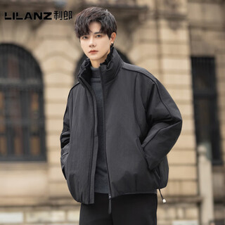 Lilanz official 2025 winter down jacket men's 90 white duck down stand collar loose thickened warm fashionable jacket handsome top yr2560 black (selected 90 white duck down) - flagship model m 100-120 jin jin is equal to 0.5 kg