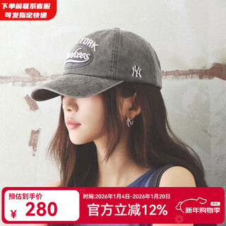 MLB官方旗舰 男女士帽子大头围棒球帽25新款撞色复古遮阳帽子鸭舌帽 纽约洋基队/炭灰色 均码 F