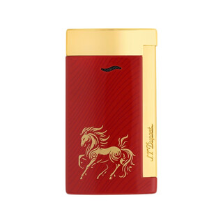 Dupont (s.t.dupont) slim 7 red brass horse pattern lighter 027080 year of the horse limited new year gift for boyfriend red