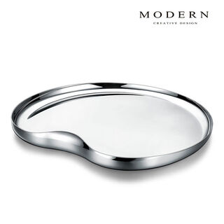 Modern delicate lifel modern light luxury nordic style heart-shaped western food plate stainless steel hotel tray home wine set dessert plate large size