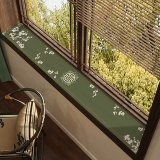 Yusenyi new chinese style window sill mat extremely narrow window edge renovation leather protection mat sunscreen waterproof dustproof balcony bay window cuiyun huazhang leather bay window mat 20x150cm