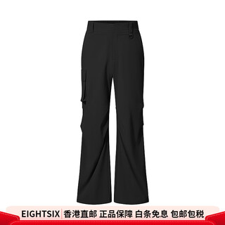 Bosideng 2025 new casual pants women's loose multi-pocket wide-leg pants high-waisted slim straight-leg pants micro-boots black_8056 l 170_74a