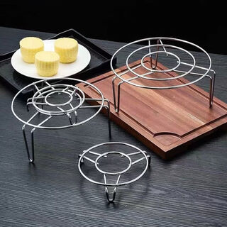 Shantou lincun stainless steel steaming rack pot mat steaming vegetable rack universal tripod bracket steamer steamed egg household steamer bracket high tripod 5cm stainless steel steamer rack - diameter 16 height - one pack