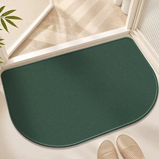 Yusenyi bathroom floor mat bathroom diatom water absorbent bathroom door bathroom non-slip mud quick-drying floor mat carpet bathroom dark green 40x60cm thick 4mm (hemmed - massive water absorption) upgraded model