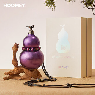 Hoomey pure titanium gourd thermos cup small portable titanium water cup good-looking holiday souvenir birthday gift for boys and girls purple air nalu-360ml pure titanium/adjustable beaded strap