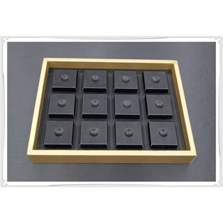 Yusenyi bead plate display tray pearl amber jade jade jewelry storage counter photography dark gold black small (18cm 13.5cm)