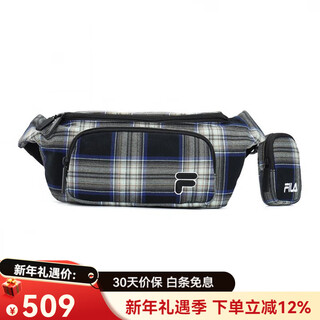 Fila new year's gift logo logo fabric corduroy bag waist bag regular dark black dark black