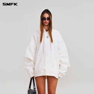 Smfk cross statue wide sports hoodie ch006b4 casual sports hooded outdoor loose top snow mountain white ch006w4 s