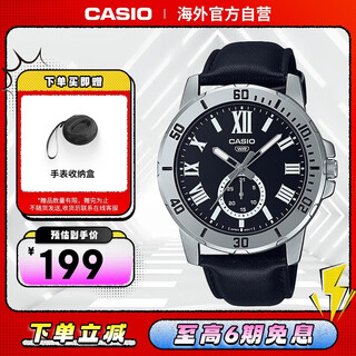 Casio watch vd200 series business quartz waterproof belt men's watch pointer watch mtp-vd200l-1budf