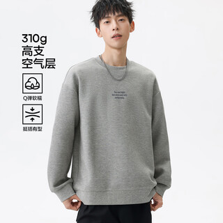 Commoner legend 310g high count air layer printed round neck sweatshirt men's loose loose casual jacket trendy brand dark gray xl