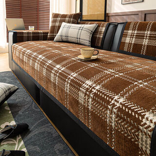 Fantasy sofa cushion style anti-wrinkle cushion cover tracer coffee 110x280cm (large four seats)
